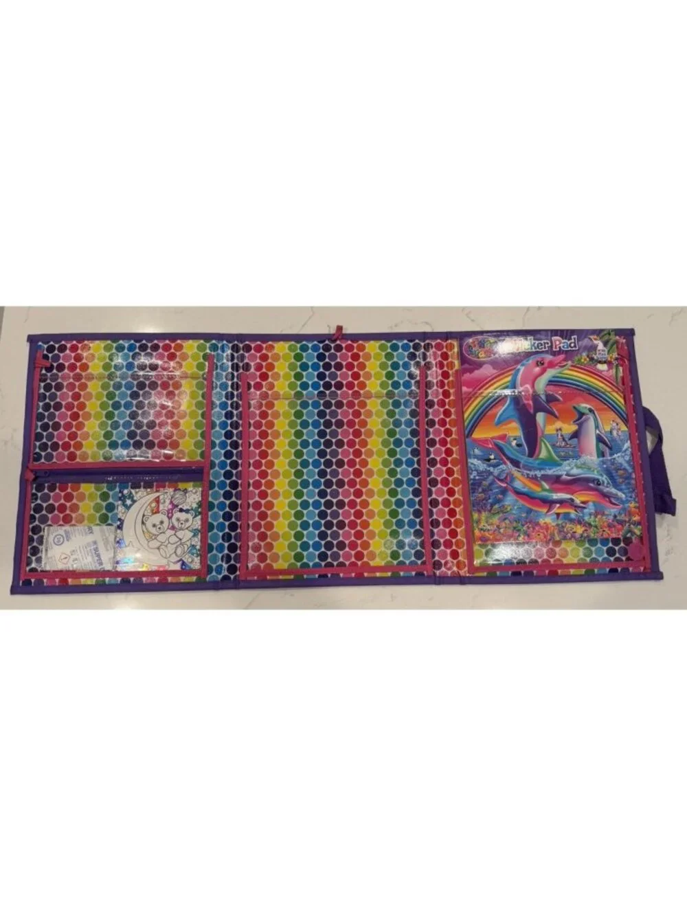 Lisa Frank Husky Trifold Portfolio School Binder Folder 2020 10x13 new stickers